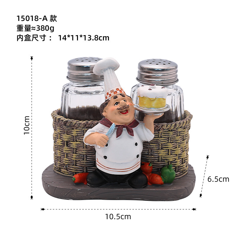 シンプルで現代的なクリエイティブ工芸品のプレゼント樹脂工芸品の置物がかわいいシェフの胡椒瓶|undefined