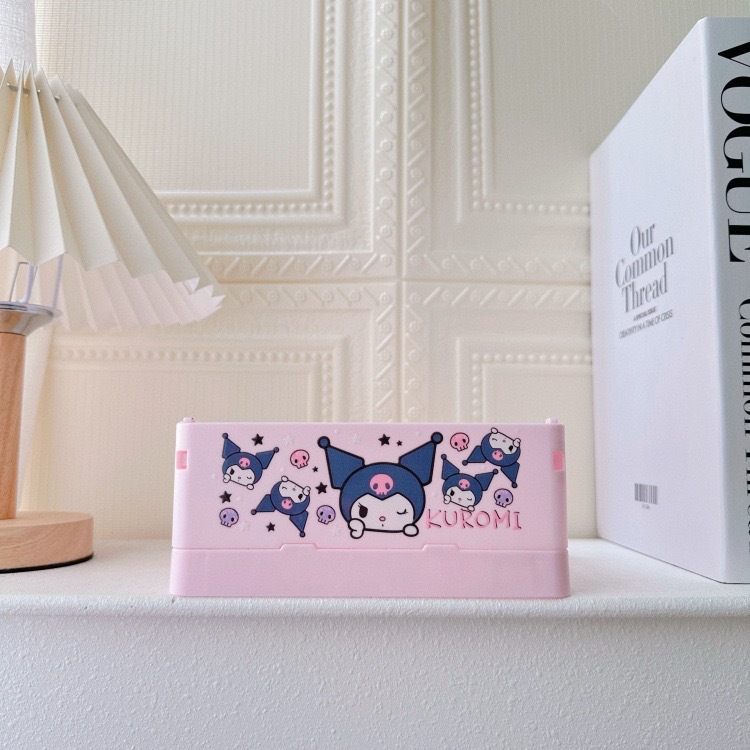 新商品の漫画の周辺の布の折り畳み可能な収納ケースの少女の心のデスクトップの化粧品の口紅の雑物の整理箱