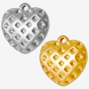 304 stainless steel cross-border ins style three-dimensional love accessories light luxury texture DIY necklace accessories pendant pendant