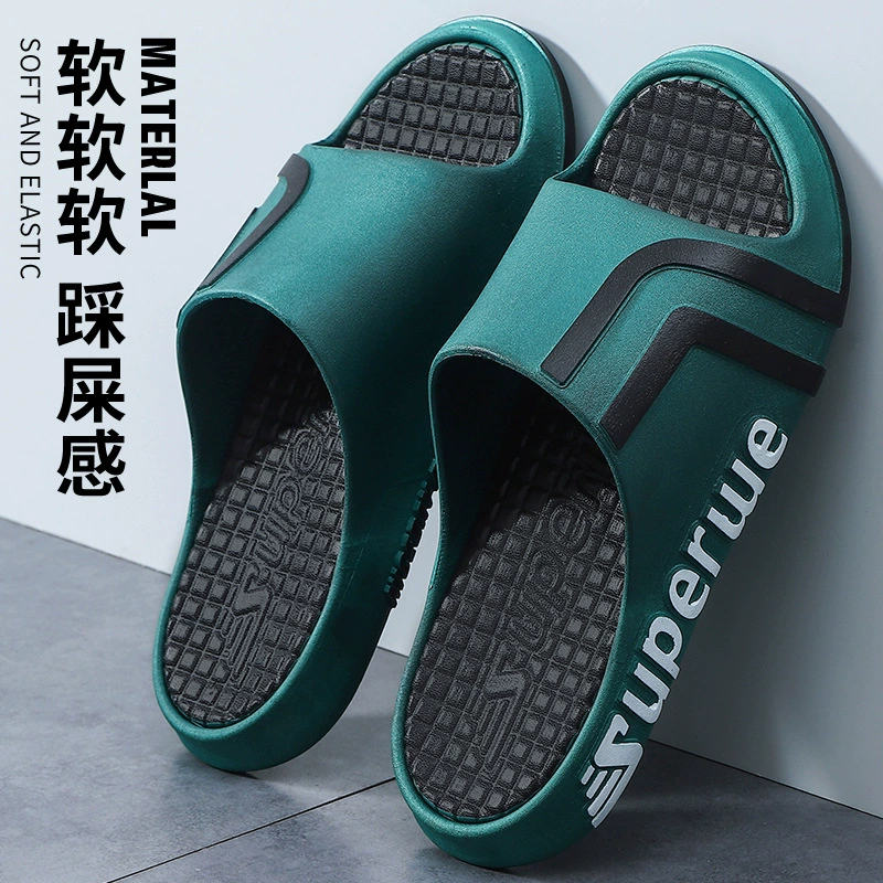 Тапочки мужские летние дома износостойкие ванные комнаты внутри дома нескользящие мягкие подошвы