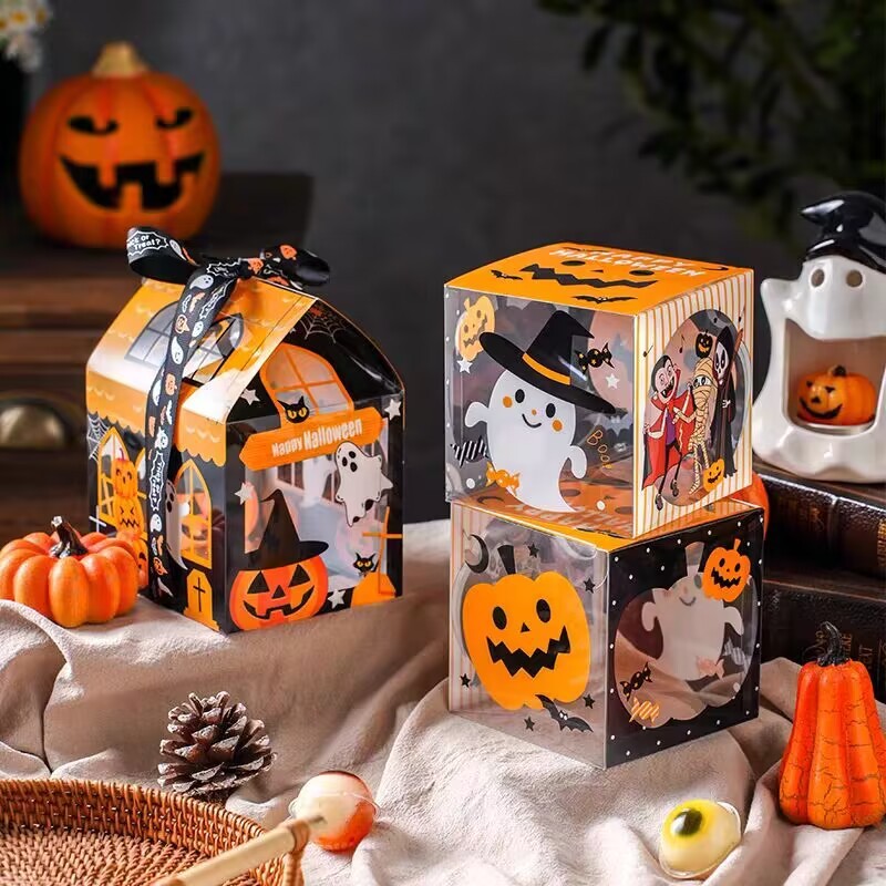 新しいハロウィーンキャンディー包装箱焼きクッキー牛圧延砂糖雪花ショートニング箱幼稚園チョコレート箱|undefined