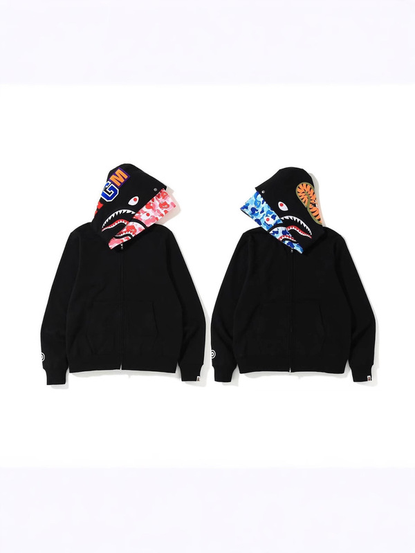 25 Popular Cross-Border Export Wholesale Trendy Brand Bape Shark Mouth Camouflage Double Hooded Sweatshirt Spring & Fall Men's and Women's Zipper Sweatshirt 25 Popular Cross-Border Export Wholesale Trendy Brand Bape Shark Mouth Camouflage Double Hooded Sweatshirt Spring & Fall Men's and Women's Zipper Sweatshirt