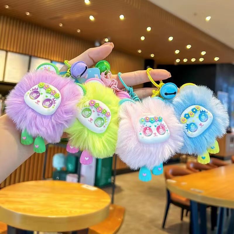 新款可爱脸萌新毛绒甜心熊书包挂件玩偶公仔女生背包娃娃钥匙扣