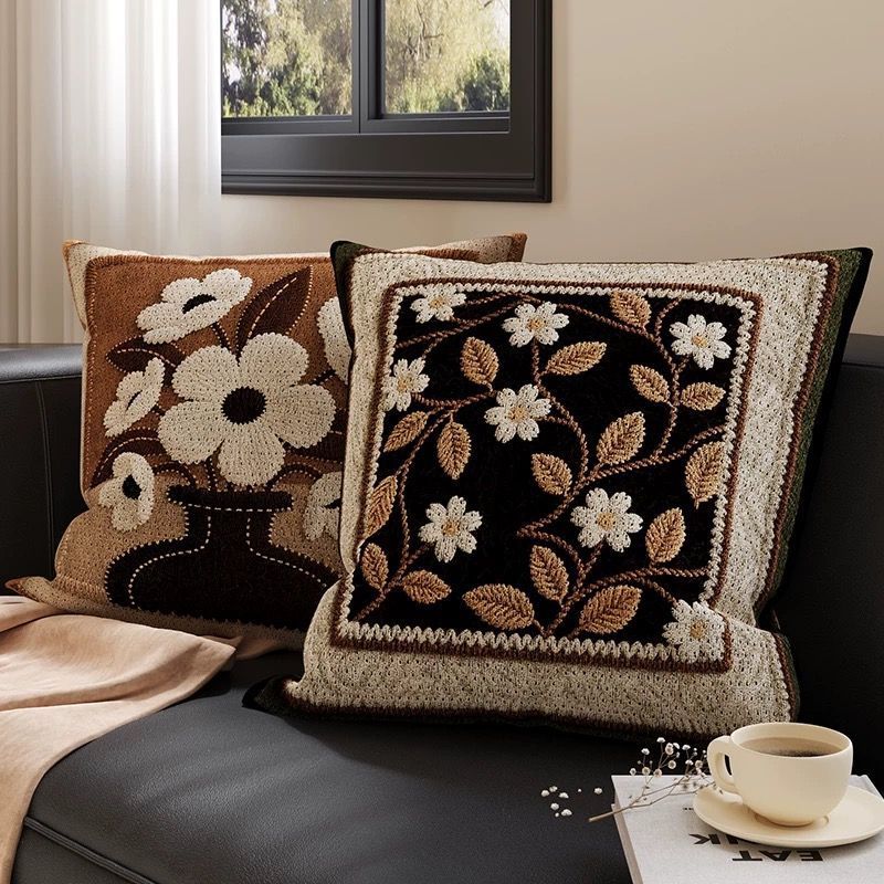 Medieval Style Pillow 3D Printed Sofa Cushion Retro Bedside Cushion Room Bay Window Backrest with Core Removable and Washable Pillow