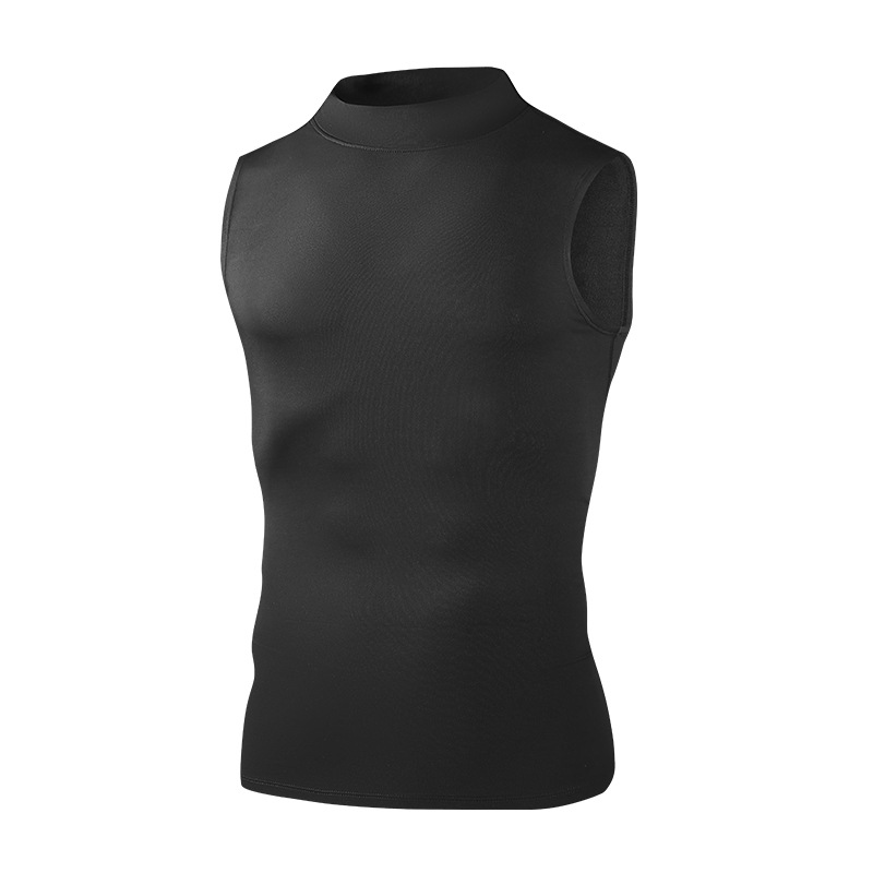 Hombre respirante chaleco de secado rápido cuello vertical ropa de fitness ajustada atletismo correr camiseta deportiva sin mangas verano