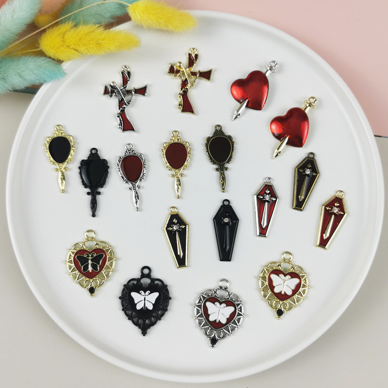 23g Weight Pendant Jewelry Making Type 10 PCS/Package Alloy Color Block Pendant