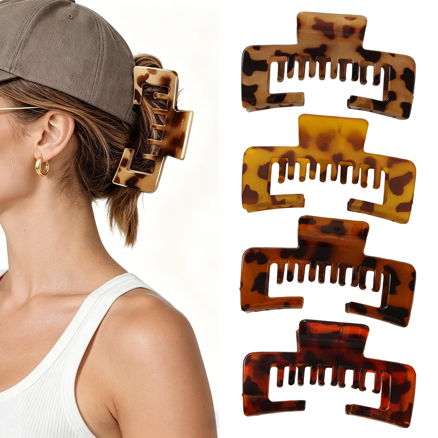 Set de pinzas para el pelo superventas en Amazon: pinzas con acabado satinado para la parte posterior de la cabeza, pinzas tipo tiburón, pinzas planas sin dolor y pinzas de abulón.
