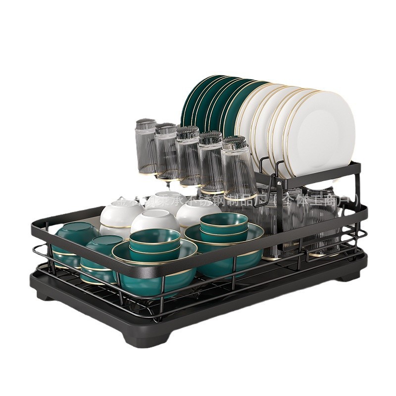 Transfronterizo hogar multifuncional platos de cocina marco de drenaje de agua tablero palillos tazas almacenamiento de platos pequeños estante de almacenamiento de platos