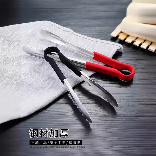 Stainless steel food clip kitchen food bread folder steak spicy hot…