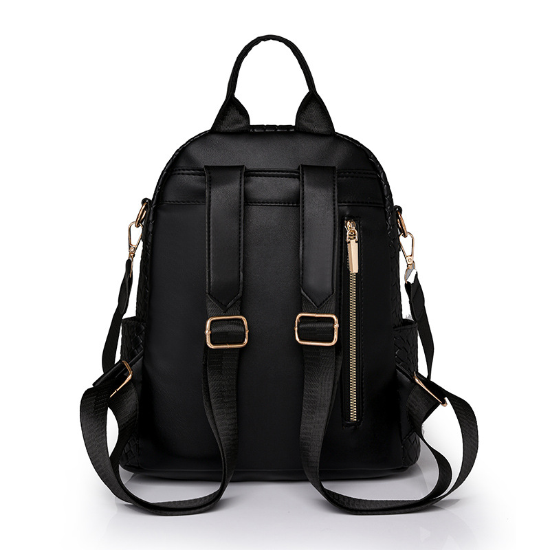 Amazon al por mayor 2024 nuevas señoras casuales PU multifunción mochila de viaje al aire libre tejido de moda