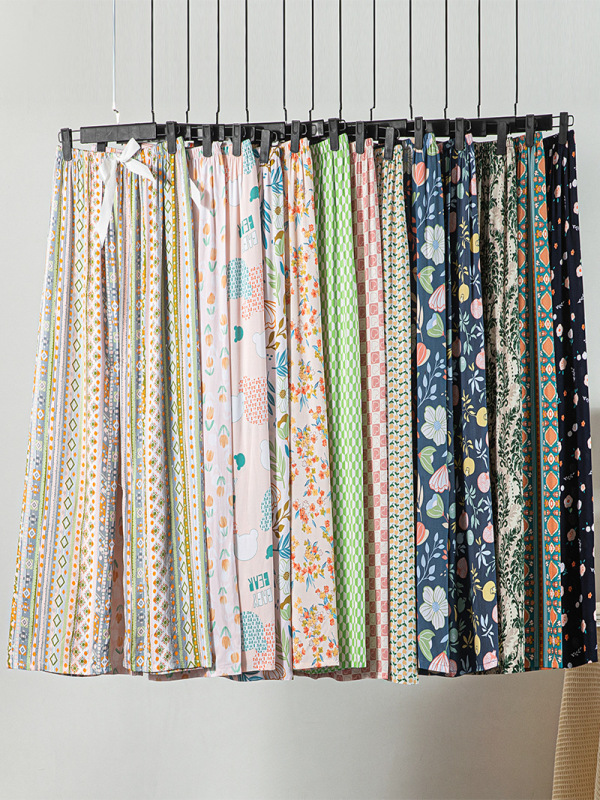 Cotton Silk Pajamas Women's Summer Thin Artificial Cotton Wide-Leg Pants Spring & Fall Can Be Worn Outside Loose Home Air-Conditioned Nine-Point Long Pants Cotton Silk Pajamas Women's Summer Thin Artificial Cotton Wide-Leg Pants Spring & Fall Can Be Worn Outside Loose Home Air-Conditioned Nine-Point Long Pants