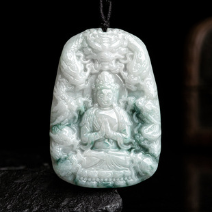 Natural Burma A goods Jade Kowloon Guanyin jade pendant fashion high-end pendant men's and women's jade pendant wholesale
