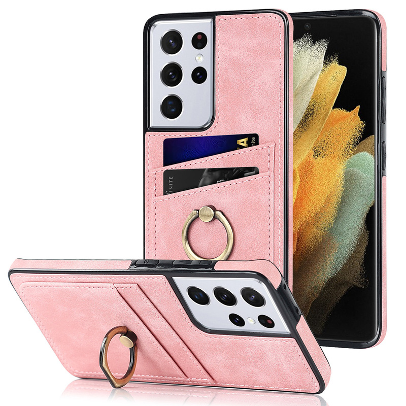 For Samsung Galaxy S21Ultra Ring Buckle Stand Phone Case Note20 Card Holder Plus For Samsung Galaxy S21Ultra Ring Buckle Stand Phone Case Note20 Card Holder Plus