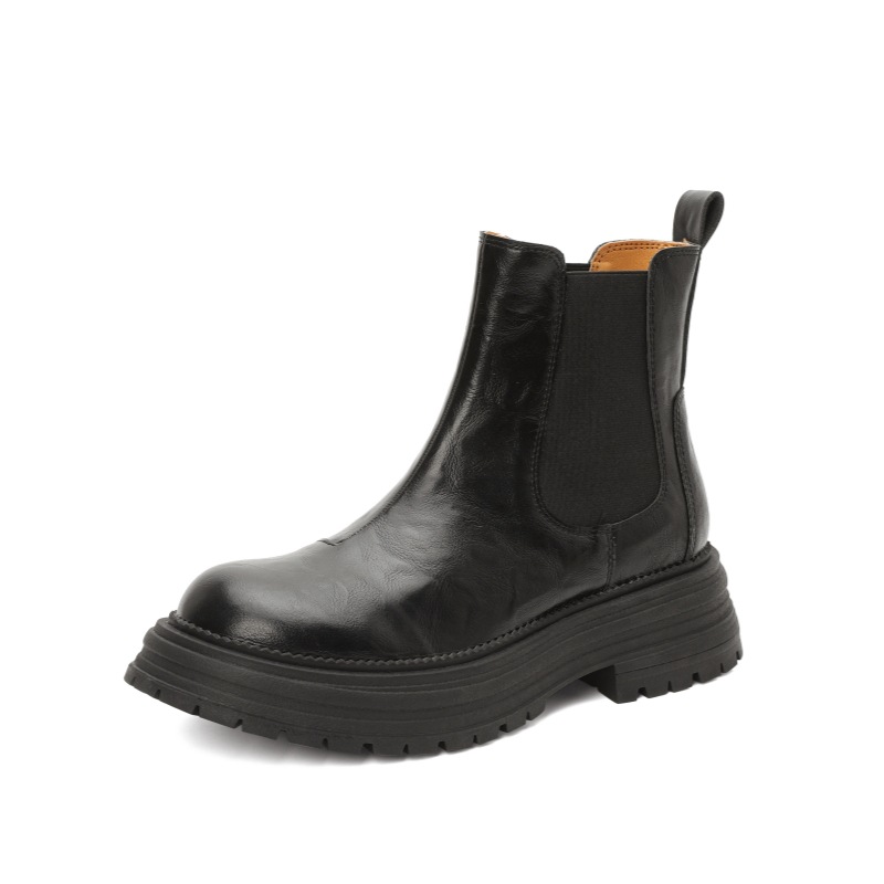 Simple Stylish~ Vintage British Style Round Toe Chunky Heel Platform Short Boots For Women, New Autumn And_vogvips.com