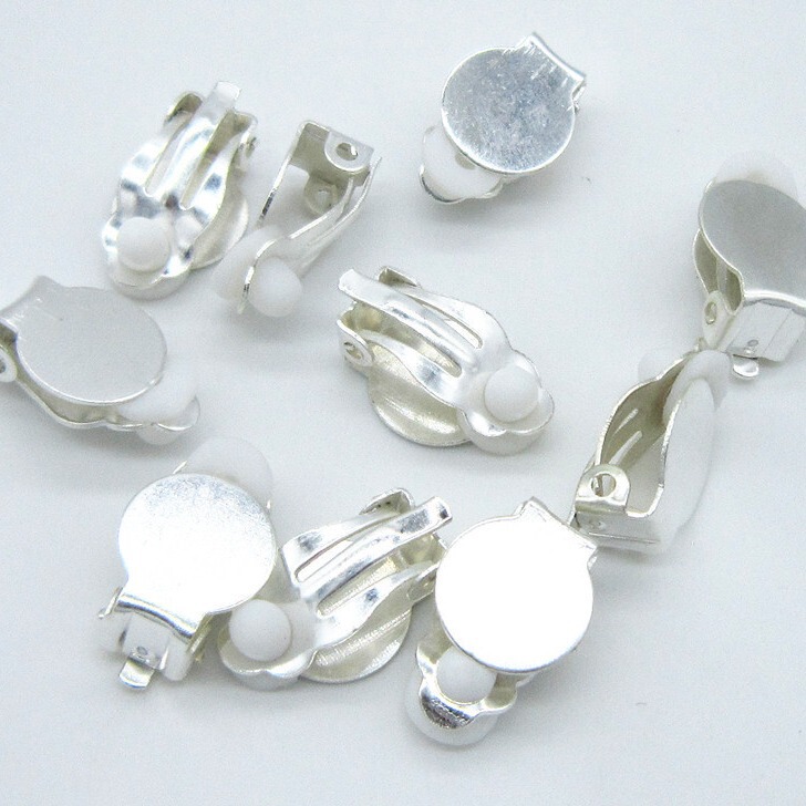 DIY handmade jewelry material earrings accessories without ear hole disc small ear clip ear ring ear hook wholesale