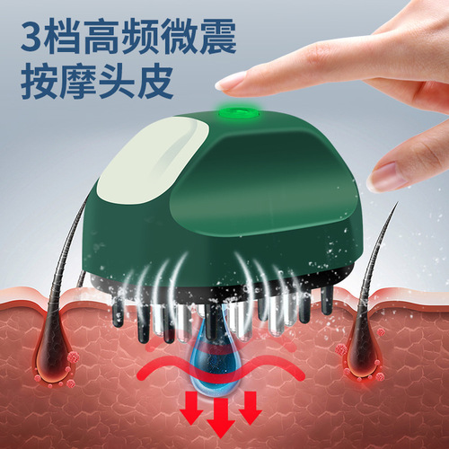 Head massage comb with roller for hair growth and scalp treatment, electric liquid applicator, nourishing hair growth essence applicator