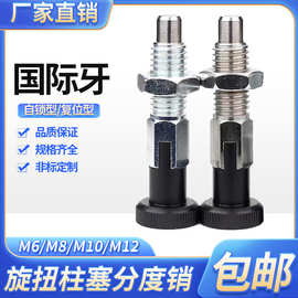 分度销旋钮柱塞自锁型不锈钢弹簧定位销复位型分度销粗牙螺纹