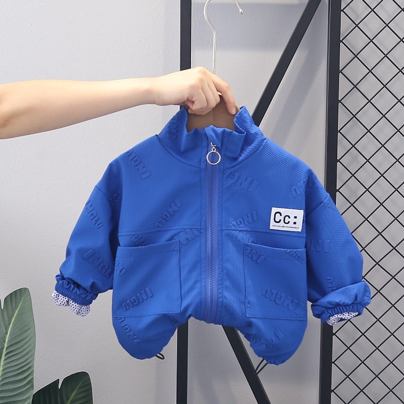Solid color autumn jacket for boys