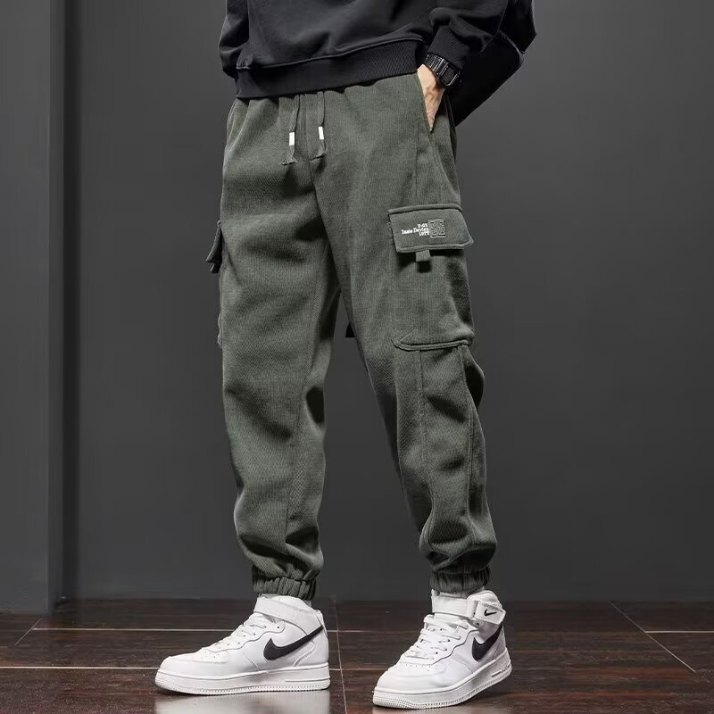 overalls men's 2024 autumn and winter new fashion corduroy Harlan Japanese casual sports ruffian handsome fashion long pants overalls men's 2024 autumn and winter new fashion corduroy Harlan Japanese casual sports ruffian handsome fashion long pants