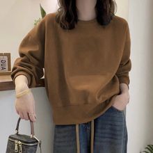 穿不腻!Bi眼入!今年流行咖啡色圆领卫衣短款秋冬女2025新款加绒