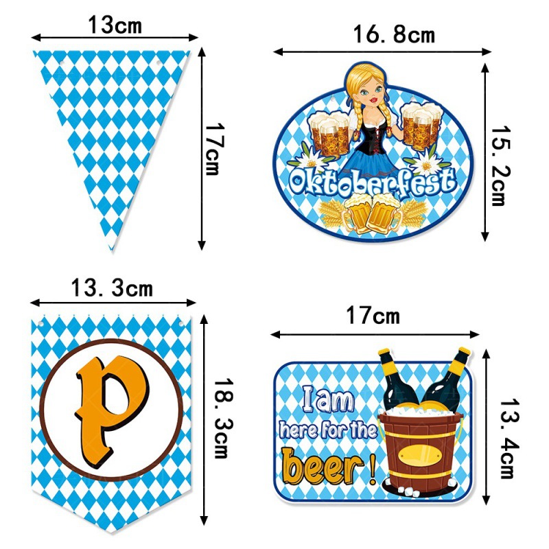 Fabricantes al por mayor de decoraciones de fiesta de fiesta tirando banderas colgantes de decoración de fondo alemana de Oktoberfest