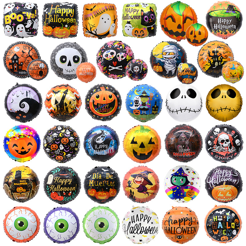 Bola de 18 pulgadas globo de aluminio de Halloween fantasma Festival cráneo calabaza Halloween tema Fiesta escena decoración globo