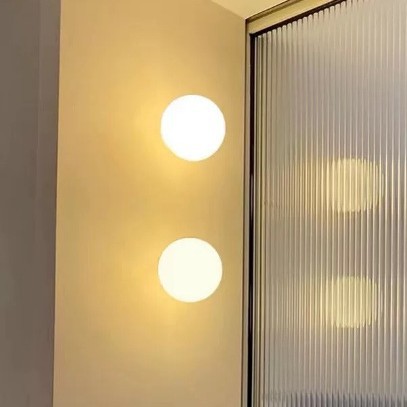 Lámpara de pared esférica dormitorio cabezal de cama sala de estar decoración entrada de pared lámpara de atmósfera de vidrio lámpara de pared escalera minimalista
