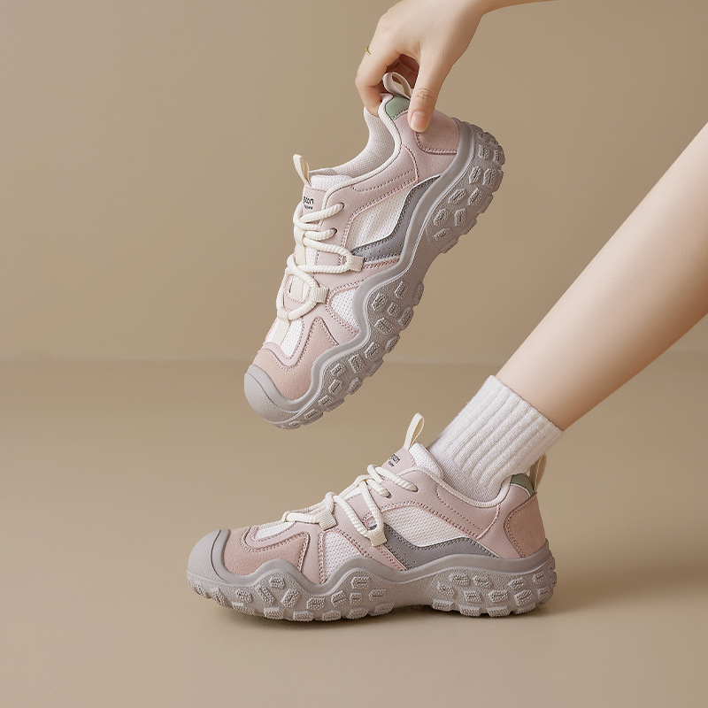 Zapatos de montaña de león antiguo para mujeres al aire libre 2025 nuevos zapatos deportivos casuales de invierno para caminar ligeros y feos zapatos de papá