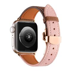 Apple Watch ストラップ s10 バタフライ バックル レザー ストラップ Apple Watchs9 ゴートスキン ストラップに適しています。