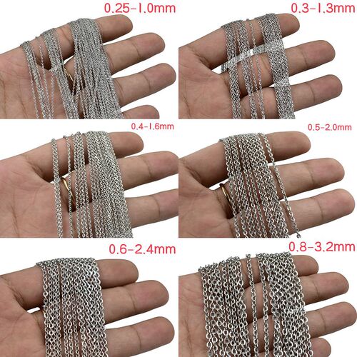 316L Hammer Cross Fine Chain Collar Chain Flat Cross Necklace Simple Jewelry Steel Chain Factory Direct Supply Meter Number 