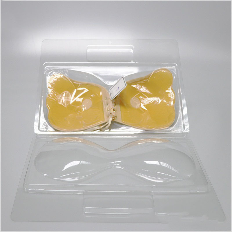 プラスチック二つ折りpvcブリスターボックス乳貼りブリスターボックス折り畳みpetブリスターパック下着ブラジャー|undefined