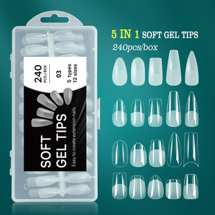 Cross-border Explosions 5-in -1 Wearing Nail Pieces Transparent Frosted Non-marking Non-engraved Nail Pieces Extend Armor Ultra-thin Nail Pieces