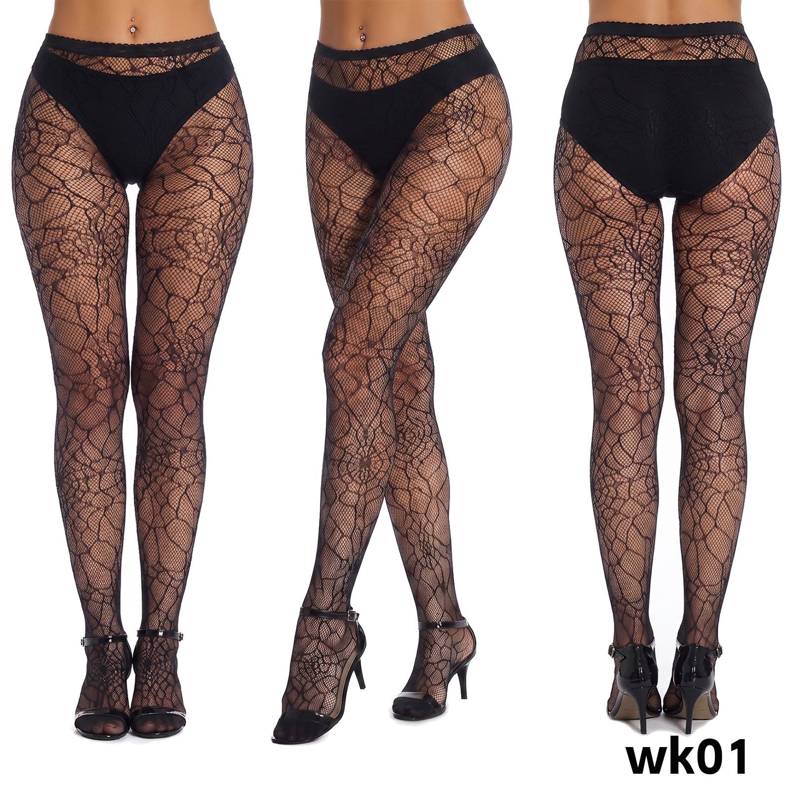 Amazon Halloween retro araña red de pesca calcetines en un solo Jacquard alto elástico calcetines escenario de fiesta