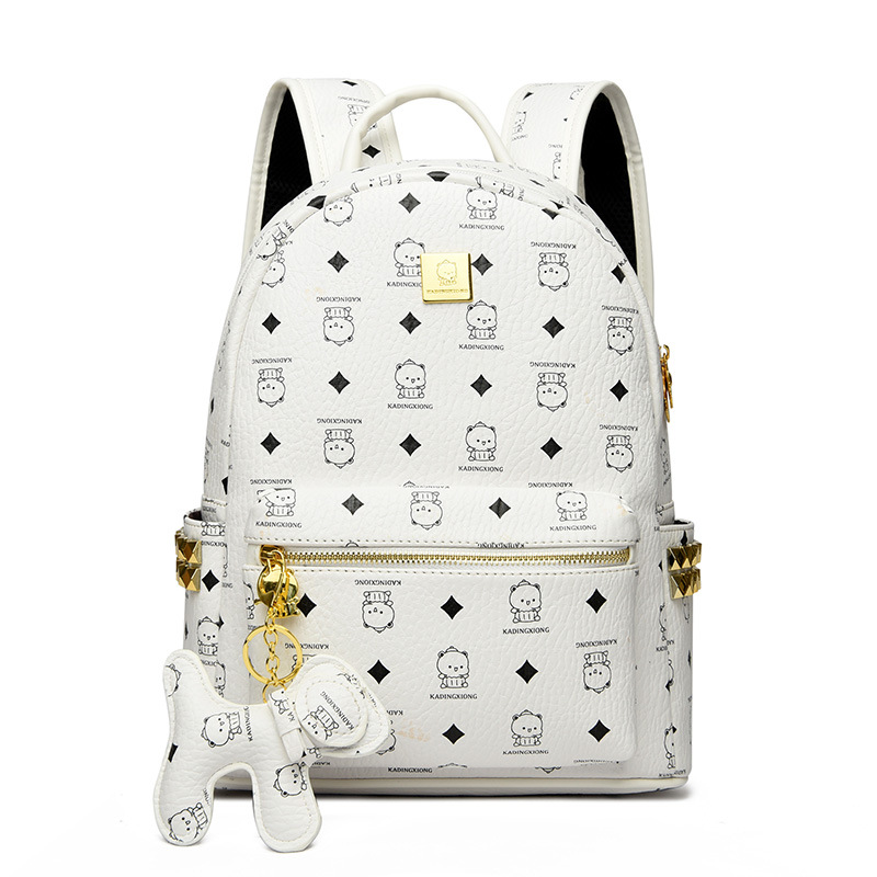 2025 nueva mochila universitaria caricatura lindo osos mochila de damas impresión de aire extranjero mochila casual