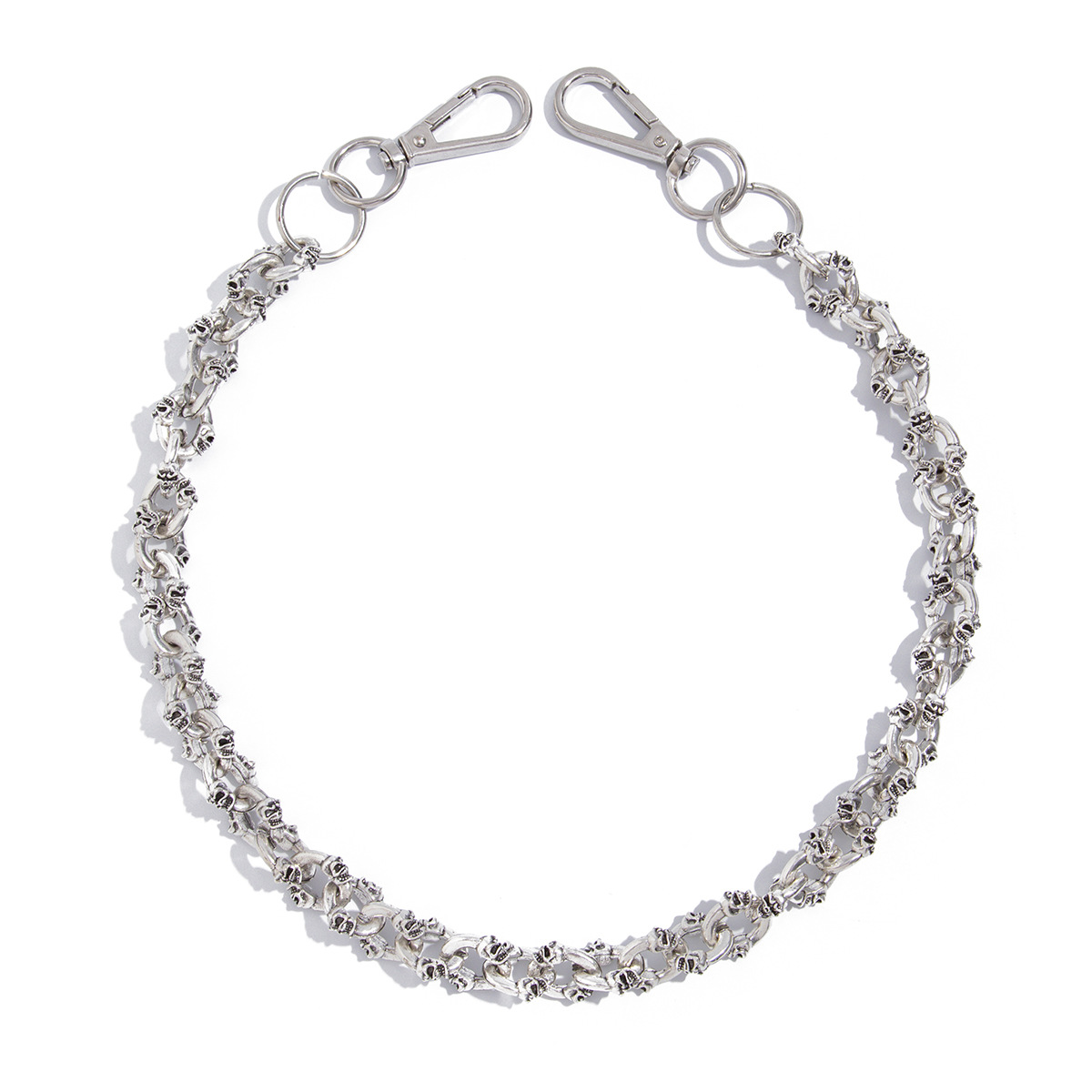 Extravagante Totenkopf-Jeans für Herren – High-End-Hip-Hop-Nischenjeans mit Hüftkette_voghion.com