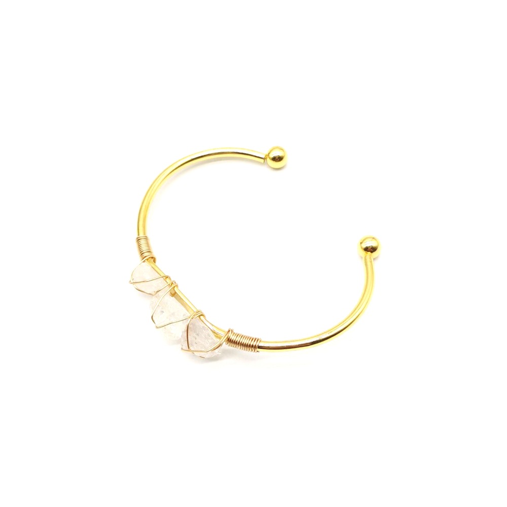 Retro Geometric Metal Plating Crystal Bangle 1 Piece