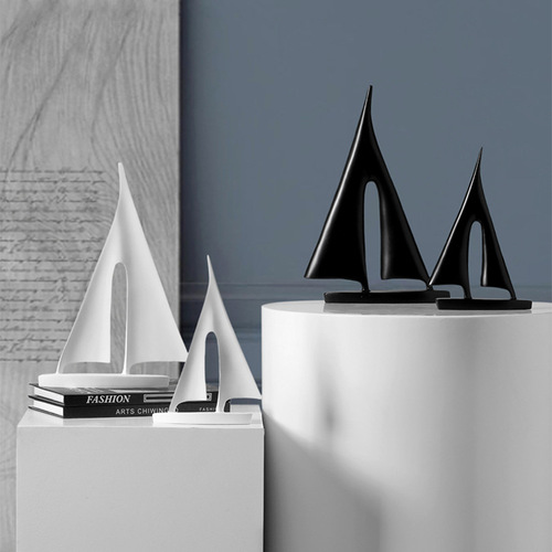 Nordic modern simple sailboat small ornaments resin crafts creative living room office desktop home decorations