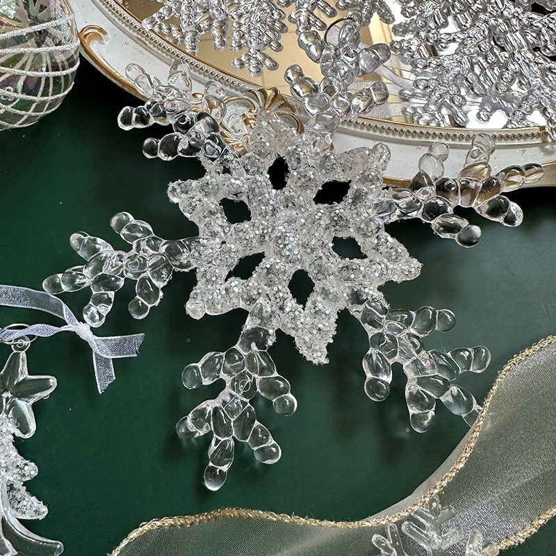 クリスタル質感Swanlaceアクリルキラキラ透明雪クリスマスツリーペンダント鈴装飾品|undefined