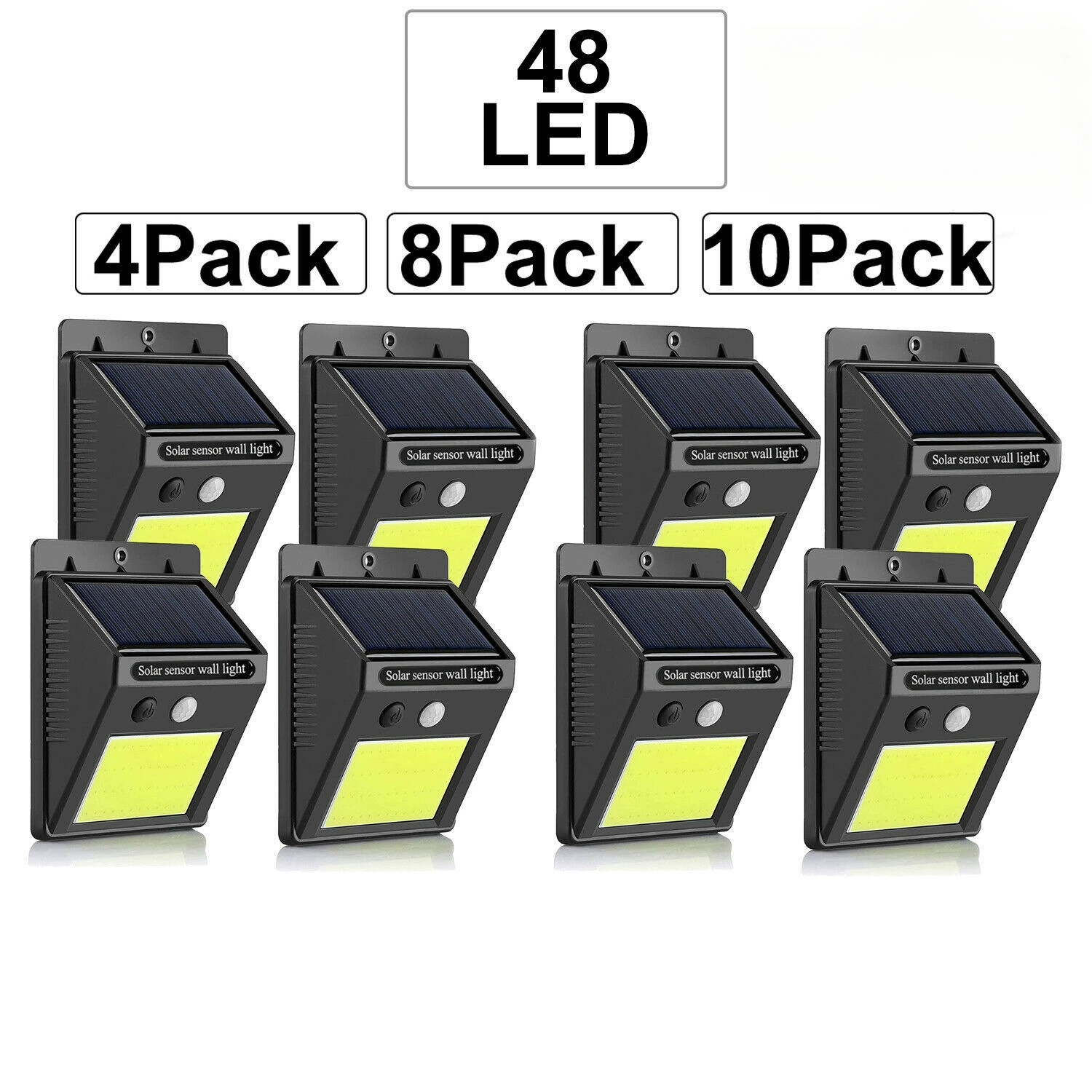 Солнечные настенные светильники 48 ламп COB внутренний двор четыре стороны светящиеся солнечные лампы индукции тела наружные водонепроницаемые светильники