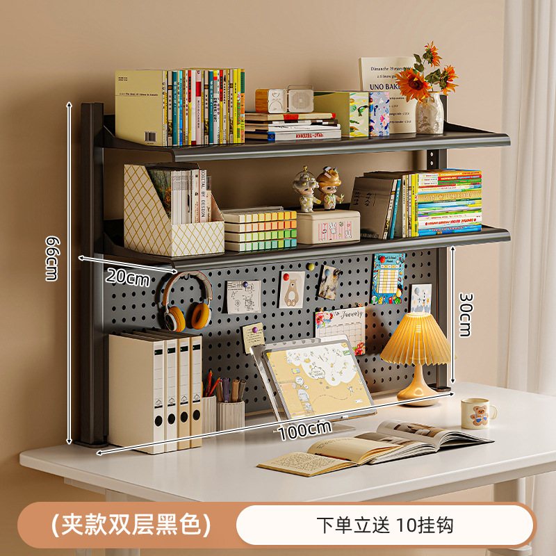 Estante de escritorio estante de escritorio estante de hierro forjado multicapa estante de exhibición para estudiantes