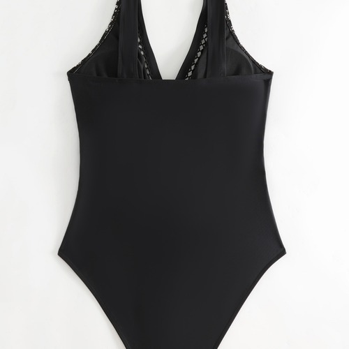  New Sexy Solid Color Sheer Mesh Swimwear for Women, European and American Style, Amazon Cross-border Bikini Set