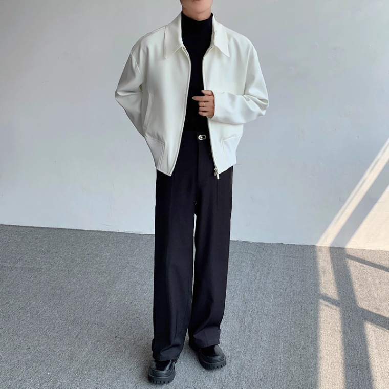 Casual Solid Color Lapel Jacket, Loose And Trendy Short Silhouette Versatile Jacket_voghion.com
