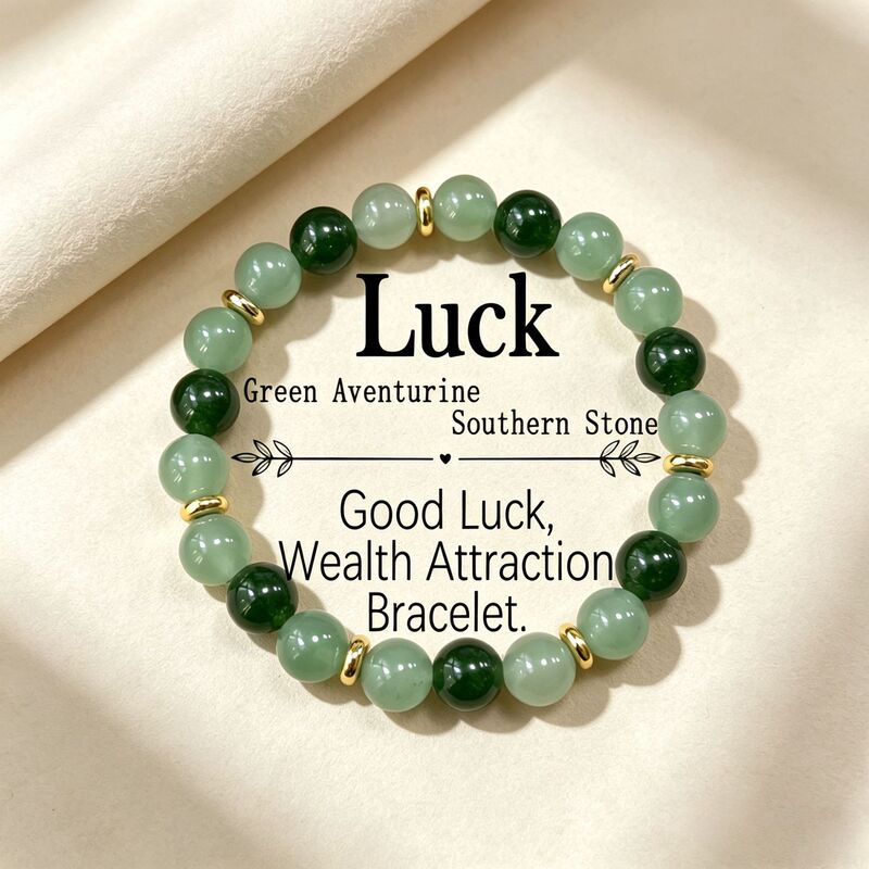 Cross-border bestseller Temu Xiyin TK beaded bracelet, handmade elastic bracelet made of green aventurine, available for wholesale Cross-border bestseller Temu Xiyin TK beaded bracelet, handmade elastic bracelet made of green aventurine, available for wholesale