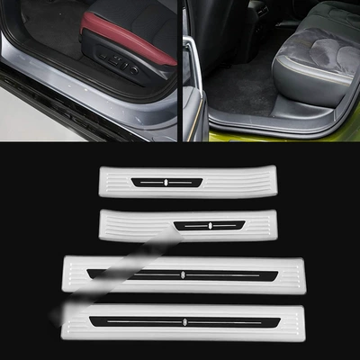 Dekorativ pedal başlıqları Shangjie Z7 Stainless Steel Threshold - door-outside-4-pieces-of-outer-sill-strips-stainless-steel-silver-titanium-brushed-applicable-to-2026-shangjie-z7