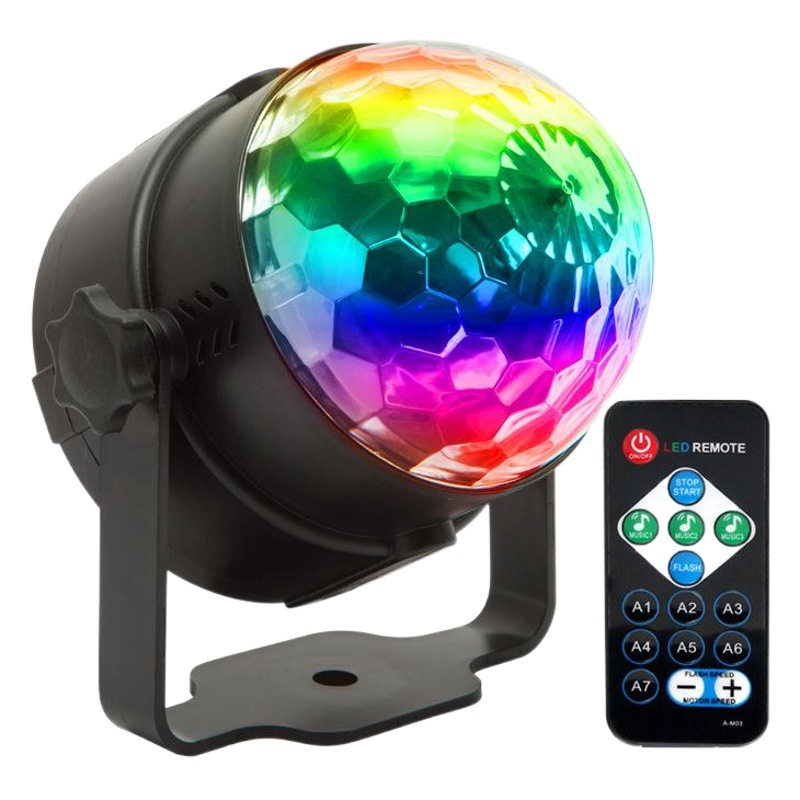 Control remoto LED pequeña bola mágica control de voz mini bola mágica de cristal RGB colorido luz del disco etapa KTV bar Luz