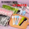 thickening black disposable Cake fork Scrub Spork Western point fork Independent packing Fork spoon 100 Only per pack