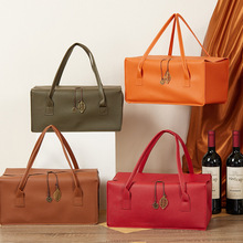 红酒礼盒两只装 皮质手提伴手礼盒葡萄酒空盒单支红酒包装盒礼盒