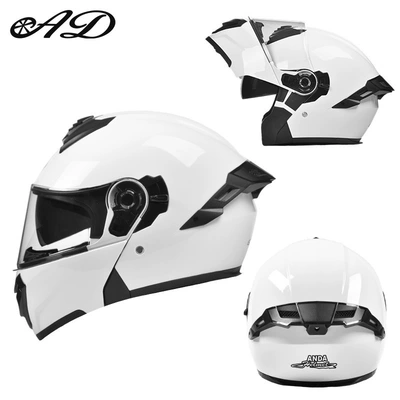 Motosiklet kaskı (dəbilqə) – Wing, Flip-Up Helmet with 3C Certification - exclusively-for-foreign-trade-white-high-definition-mirrors-m-code