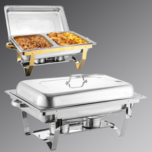 跨境货源户外不锈钢餐炉保温早餐炉带盖加热食物器chafing dish