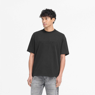 25 New Represent High Density Letter Embroidered Logo Slogan Men's Loose Casual Short-sleeved T-shirt Fashion Brand